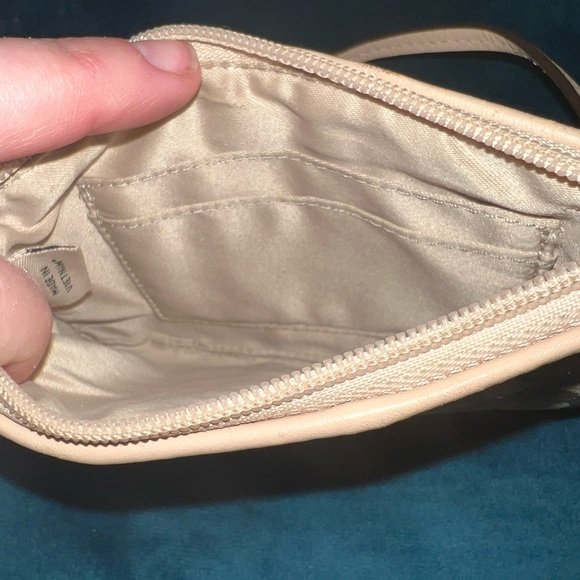 Vintage Coach Signature Stripe 4 x 6 1/4 Wristlet in Tan Signature w/Teal Stripe - Picture 3 of 5